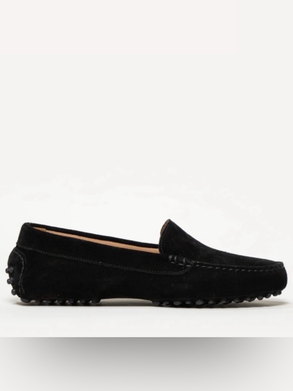 M.Gemi Felize Suede Moccasin Loafers Black Size 7 Italian Driving Shoes